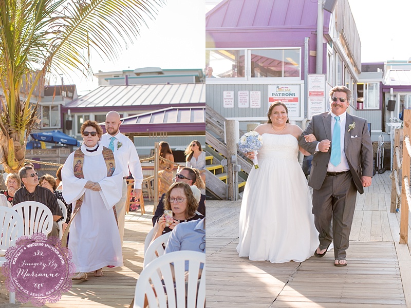 Rustic Fall Beach Wedding at Martell's Lobster House beach wedding ceremony