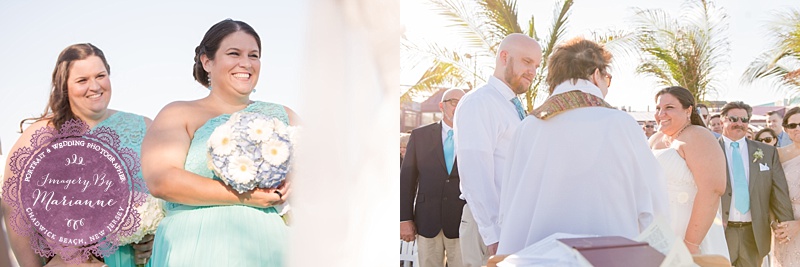 Rustic Fall Beach Wedding at Martell's Lobster House beach wedding ceremony